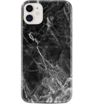 Apple iPhone 11 12 13 Mini Kılıf Desemli Silikon Kara Mermer 1375