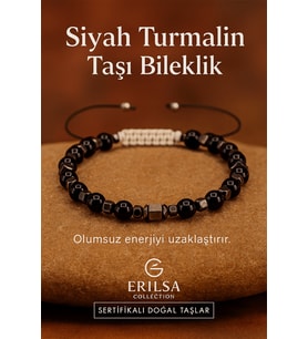 Sertifikalı Terahertz - Siyah Turmalin Taşı Bileklik Negatif Enerjiyi Uzaklaştır ve Koruma Sağla (Çok Renkli)