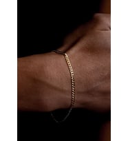 14 K Gold Kaplama 925 Ayar Gümüş Old Money Pres Gurmet Bileklik (Beyaz)