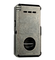 Quantoro Çift Torch Pürmüz V-Cut/Delicili/İğneli Fırçalı Gümüş Metal Puro Çakmağı - TRZ1084