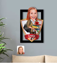 BK Gift Kişiye Özel İsimli Kadın Öğretmen Karikatürlü 3D Ahşap Tablo-4