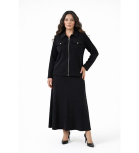 Kadın Fermuarlı Bluz Etek Takım BGL-ST05425