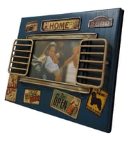 Retro Restoran Temalı Metal Pencere Panjur Fotoğraf Çerçevesi