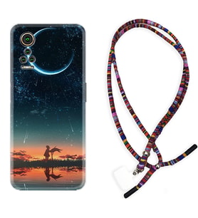 General Mobile GM 21 Pro GM 22 Pro Plus Kılıf Boyun Asklı Rasta Silikon Ay ve Kız 1720