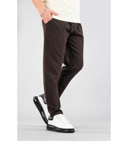Erkek Jogger Pantolon Beli Lastikli İpli Pamuklu Rahat Boyfriend Pantolon (KAHVE)