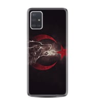 Samsung a71 A72 A73 A7 A9 2018 C7 C9 Kılıf Desenli Silikon Kurt ve Ay Yıldız 1403
