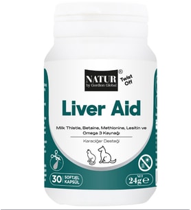 Natur Liver Aid Kedi ve Köpek Karaciğer Desteği Softjel Kapsül 30 Adet