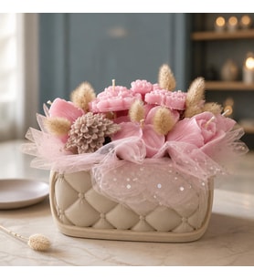 LumiGo Design Çiçek Mum Buketi - Tebrik, Yıl Dönümü, Kutlama, Doğum Günü, Geçmiş Olsun vb.