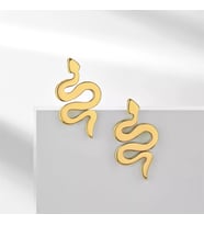Kişiye Özel 925 Ayar Gümüş Yılan Küpe (Gold)