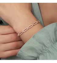 Gümüş Rose Oval Taşlı Bayan Bileklik