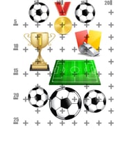 Yenilebilir Şeker Kağıt Futbol Kupa Temalı Pasta Süsleme