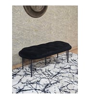 Ufo Oturak Bench - Siyah Boyalı Telli Ayak - Oturak - Bench - Puf - Yatak Ucu Pufu Siyah Renk 100 x 50 Boyut/Ebat (Çok Renkli)