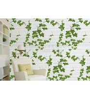NW88 Kavak Yaprağı Tuğla Yapışkanlı 6 mm Duvar Kağıdı 3D Panel (Karışık)