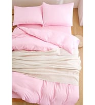 Miss Linda Home Çift Kişilik Ranforce PEMBE Nevresim Takımı  (HIZLI ve ÜCRETSİZ KARGO) (Açık Gri)