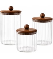 Akasya Kapaklı Line Cam Kavanoz 3’lü Set 750 ml 1150 ml 1550 ml Mutfak Saklama Kabı