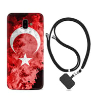 Samsung J6 Plus J7 Prime J7 Pro M20 Kılıf Boyun Askılı Silikon Şanlı Türk Bayrağı 3 1395