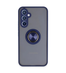 Samsung Galaxy A34 5g Kılıf Montreal Yüzüklü Silikon Kapak - Lacivert