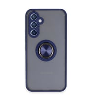 Samsung Galaxy A34 5g Kılıf Montreal Yüzüklü Silikon Kapak - Lacivert