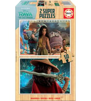 Educa 2x50 Parça Raya ve The Last Dragon Ahşap Çocuk Puzzle - 4-6 Yaş