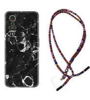 General Mobile GM 21 Pro GM 22 Pro Plus Kılıf Boyun Asklı Rasta Silikon Black Hole Marble 1387