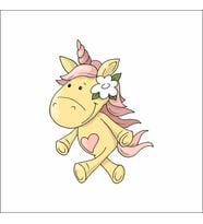 Sarı Unicorn Duvar Sticker Duvar Sticker 25x30 CM