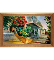 Çerçeveli Paspartulu Manzara Tablo bm1413 (Gold)