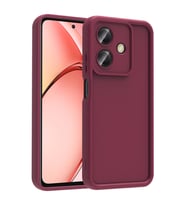 Oppo A3 Kılıf Kamera Korumalı Kalın Kenarlı Viera Silikon Case (Mürdüm)