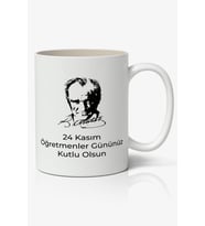24 Kasım Öğretmenler Günü Tasarımlı Kupa Bardak Baskılı Kahve Kupa Bardak Model 10