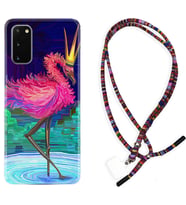 Samsung A02S A03S A10 A12 A13 A21S A22 Kılıf Boyun Asklı Rasta Silikon Queen Flamingo 1748