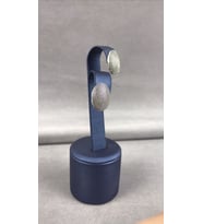 Telkari Parmak İzi Oval Gümüş Kadın Nokta Küpe