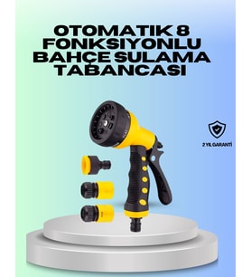 Ayarlanabilir Basınçlı 8 Modlu Bahçe Sulama Tabancası Hortum Atı