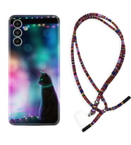 Samsung A23 A31 A32 A50 A51 A52 A53 A70 Kılıf Boyun Asklı Rasta Silikon Window Cat 1787