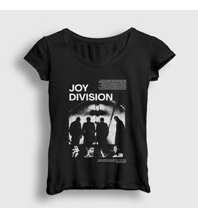 Presmono Kadın Siyah Poster Band Joy Division T-Shirt 550819tt