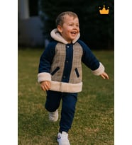 Kız Erkek Çocuk Kapüşonlu Kaban 13415 (Lacivert)