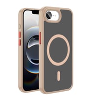 Apple iPhone 16E Uyumlu Kılıf M-safe Şarj Özellikli Mat Arka Yüzey Zore Sio Kapak (Rose Gold Altın)