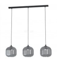 MYLİGHTS RUSTİK  FÜME AVİZE MASA ÜSTÜ SIRALI SAKIT AVİZE 60 CM KASA  20 CM CAM  