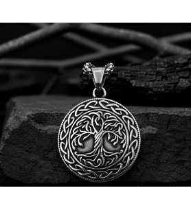 Çift Taraflı Kullanım Nordic Yggdrasil Yaşam Ağaç Viking Pusula Kolye
