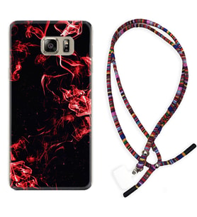 Samsung S7 Edge S20 Fe Plus Ultra S21 S22 Kılıf Boyun Asklı Rasta Silikon Red Smoke 1745