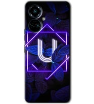 Tecno Camon 19 Pro Kılıf HD Desen Baskılı Kılıf - Dark Neon Yaprak U Harfi