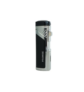 Promise Dört Torch Pürmüz Siyah-Gümüş Puro Çakmağı
