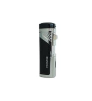 Promise Dört Torch Pürmüz Siyah-Gümüş Puro Çakmağı
