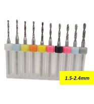 Tungsten Karbür Mini CNC Matkap Uç PCB Baskı Devre 10 lu Set 1.5-2.4mm