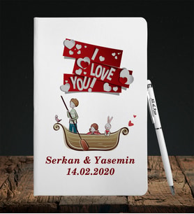 Sevgililer Gününe Özel Defter Kalem Seti 7