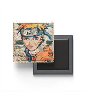 Naruto Uzumaki - Baskılı Buzdolap Magneti Kare - 9x9 cm