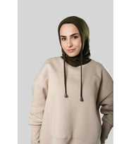 Haki Bağcıklı Balaklava Boyunluklu Bere Triko Düz 2325_09