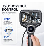 Uninet Oynar Başlıklı Joystickli Ekranlı Kayıt Yapabilen 1mt Kablolu Endoskop Yılan Kamera