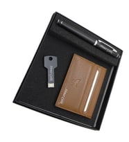 Signator D397 İsme Özel Set - Deri Kartlık + 32 Gb. Anahtar Usb Bellek  + Kalem Seti  İsme Özel Hediyelik Set (Karışık)