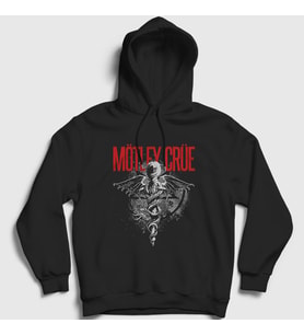 Presmono Unisex Siyah Pandora Mötley Crüe Kapüşonlu Sweatshirt 167430tt