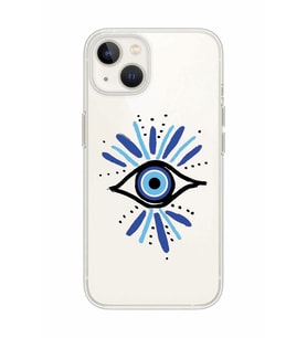 Iphone 14 Uyumlu Nazar Göz Desenli Şeffaf Telefon Kılıfı