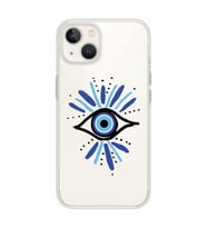 Iphone 14 Uyumlu Nazar Göz Desenli Şeffaf Telefon Kılıfı